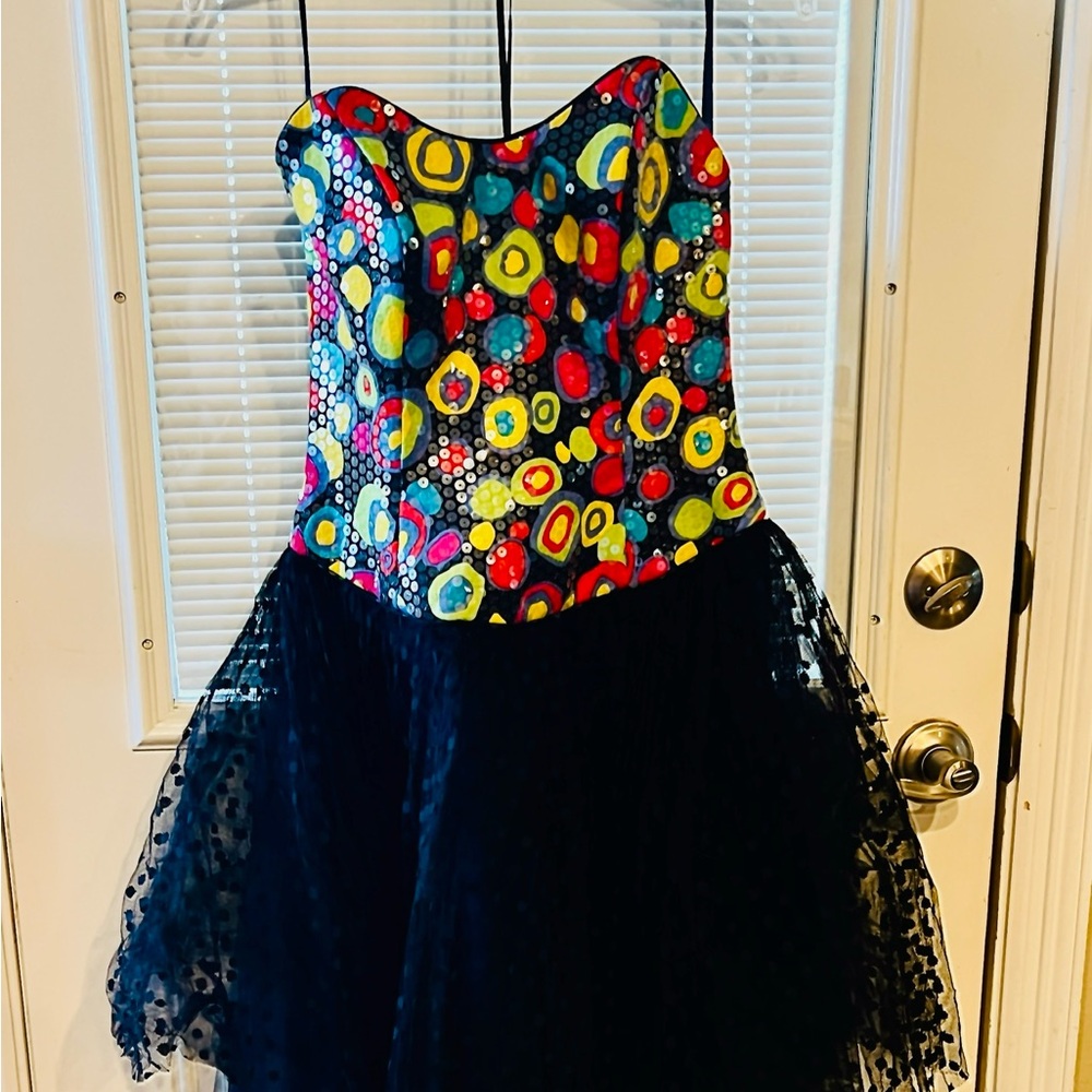 Vintage A.J. Bari strapless party dress – true 80s/90s statement piece!
 Sz 8